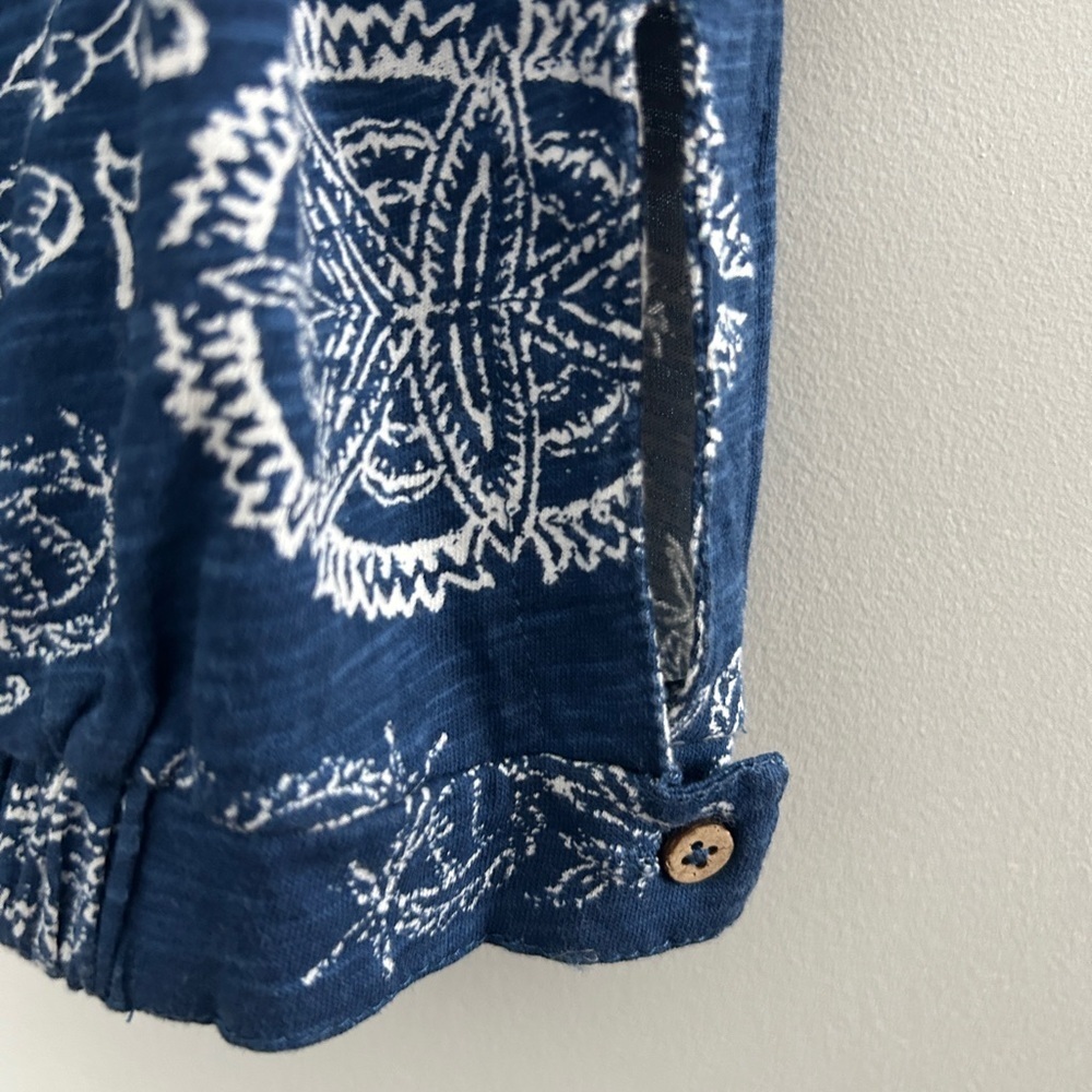 Free People Intimately Good Juju Drop Crotch Joggers Blue Boho Print Size Small - Picture 6 of 10